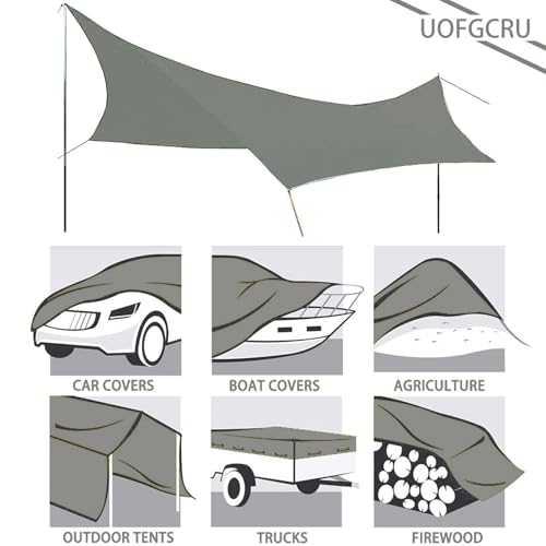 Waterproof Poly Tarp 5x15m with Grommets Grey A16492
