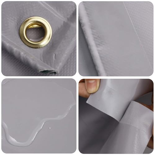 Waterproof Poly Tarp 5x15m with Grommets Grey A16492