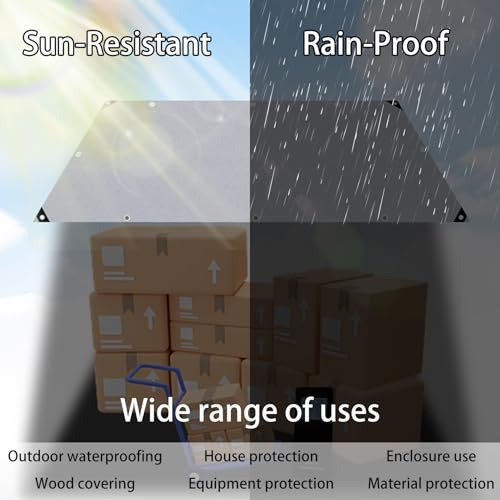 Waterproof Poly Tarp 5x15m with Grommets Grey A16492