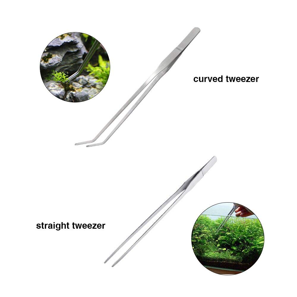 5 in 1 Aquarium Scissors Tweezers Spatula Stainless Steel Aquascaping Tools X353583
