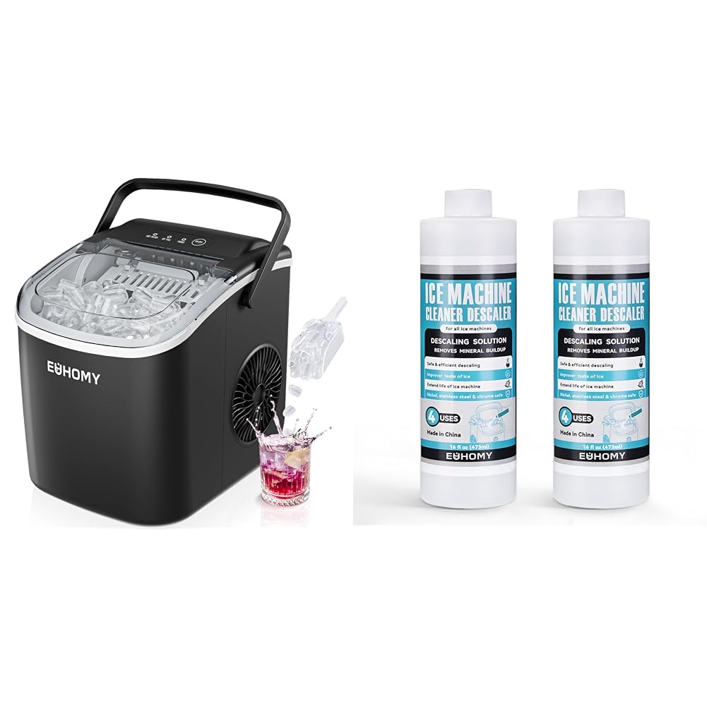 Countertop Ice Maker Machine with Handle, 26lbs in 24Hrs, 9 Ice Cubes Ready in 6 Mins B396240