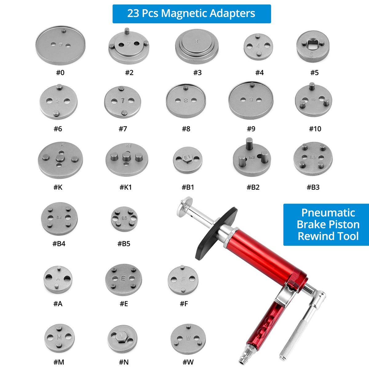 24-Piece Pneumatic Brake Caliper Tool Set with Case K284