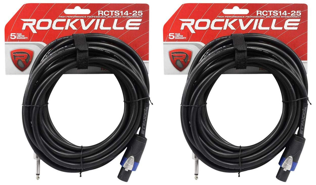 25' 14 AWG Speaker Cable, Copper, 2-Pack M34831