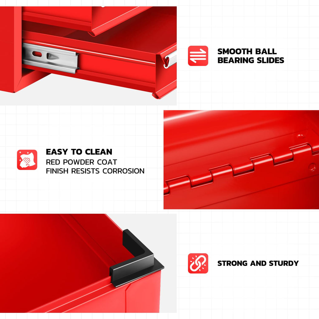 14 Inch Steel Portable Tool Box 2 Drawer W3013