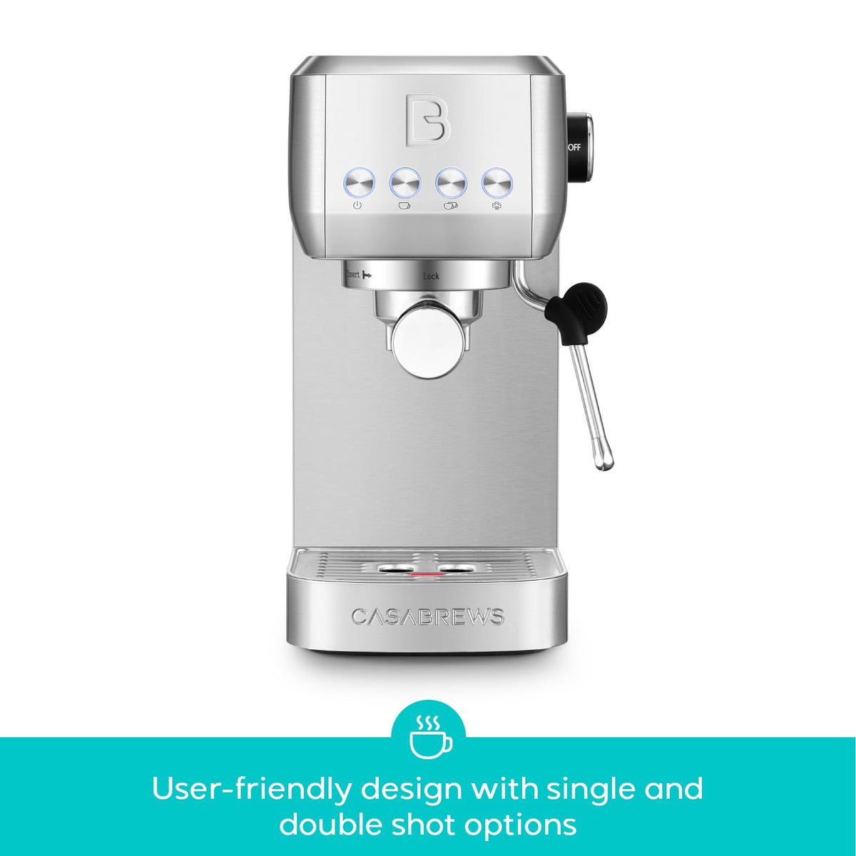 Stainless Steel Espresso Machine with Steam Wand I703008