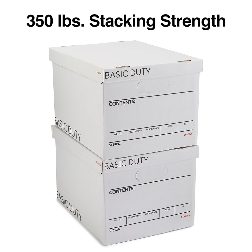 Storage & Filing Box with Handles & Removable Lid, Letter & Legal, Stackable, 20-Pack G1471