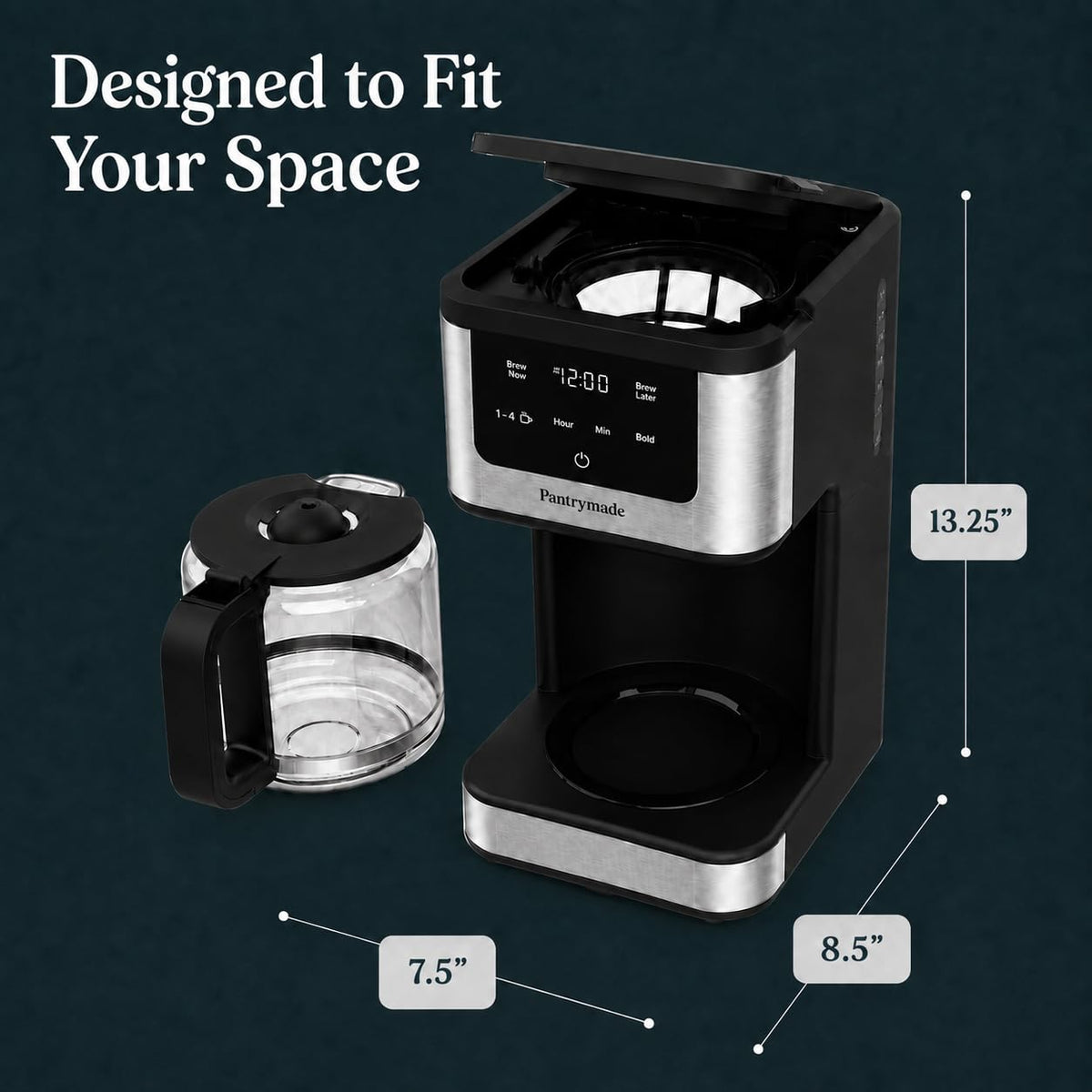 14-Cup Programmable Drip Coffee Maker with Glass Carafe, Black Q461