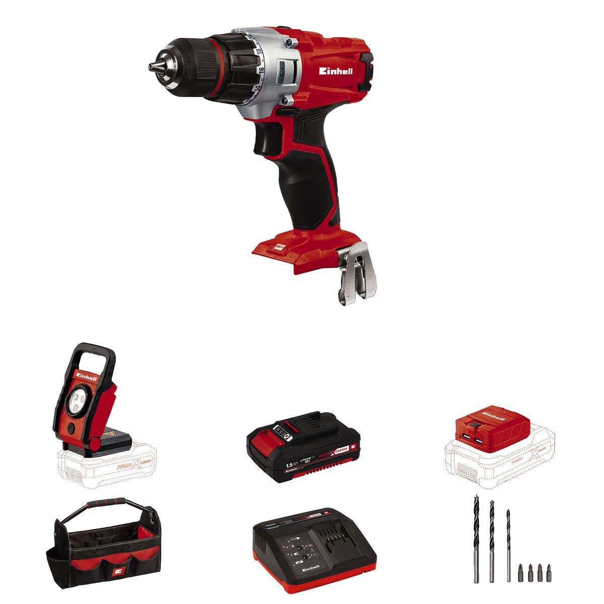 18-Volt 3/8-Inch Cordless Drill Kit with Battery and Charger F7190