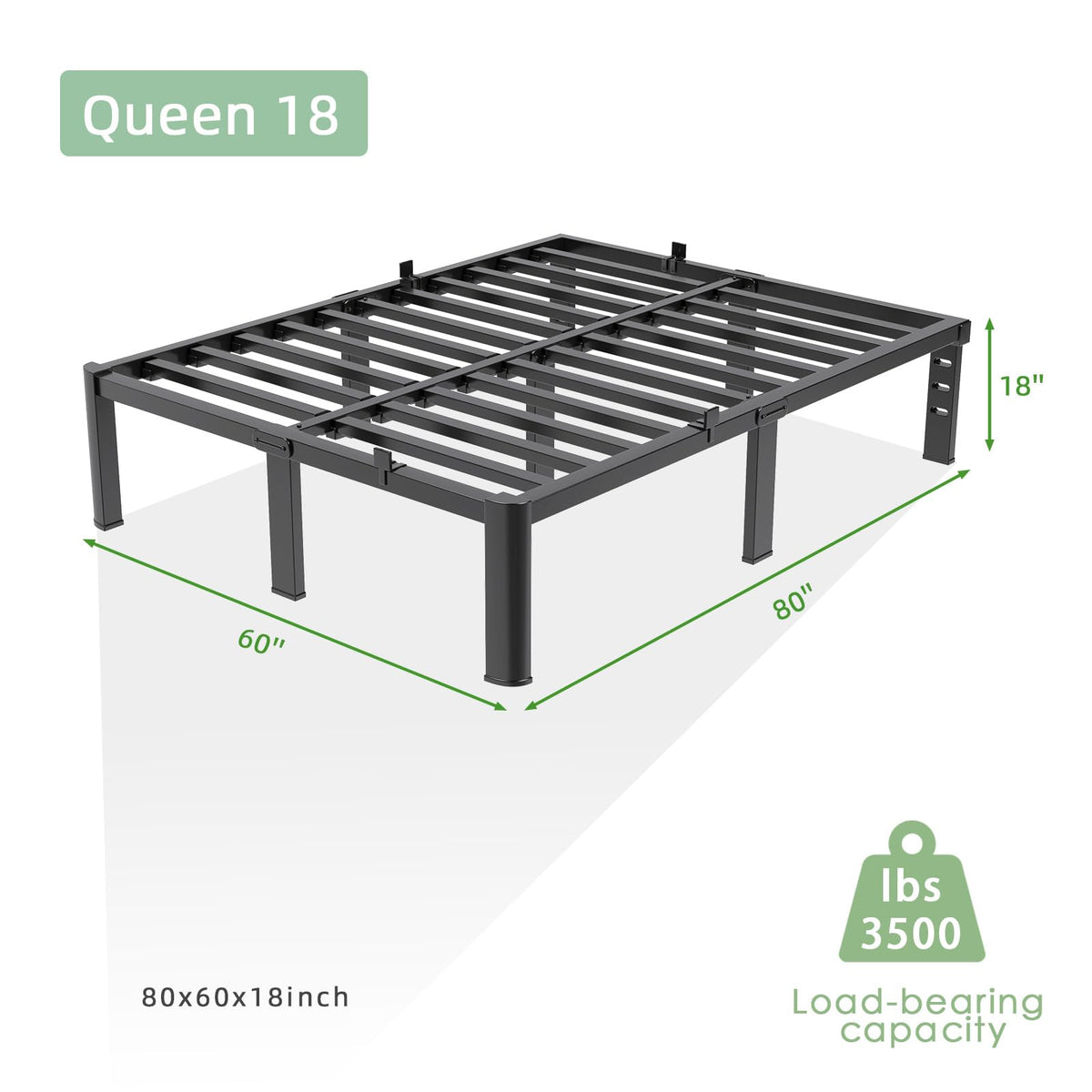 Queen Size 18 Inch Metal Platform Bed Frame Z8969