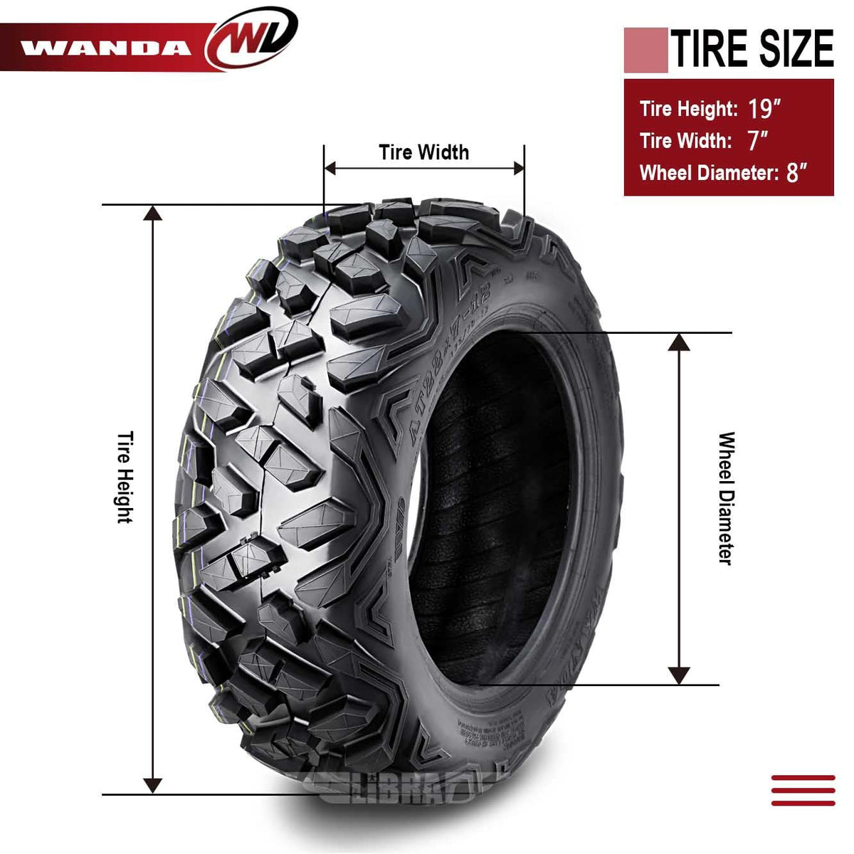 2 ATV Tires 19x7-8 L2110
