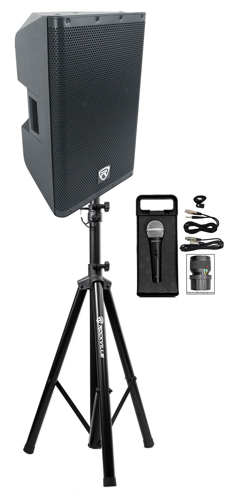 12" Powered DJ PA Speaker with Stand Q4411