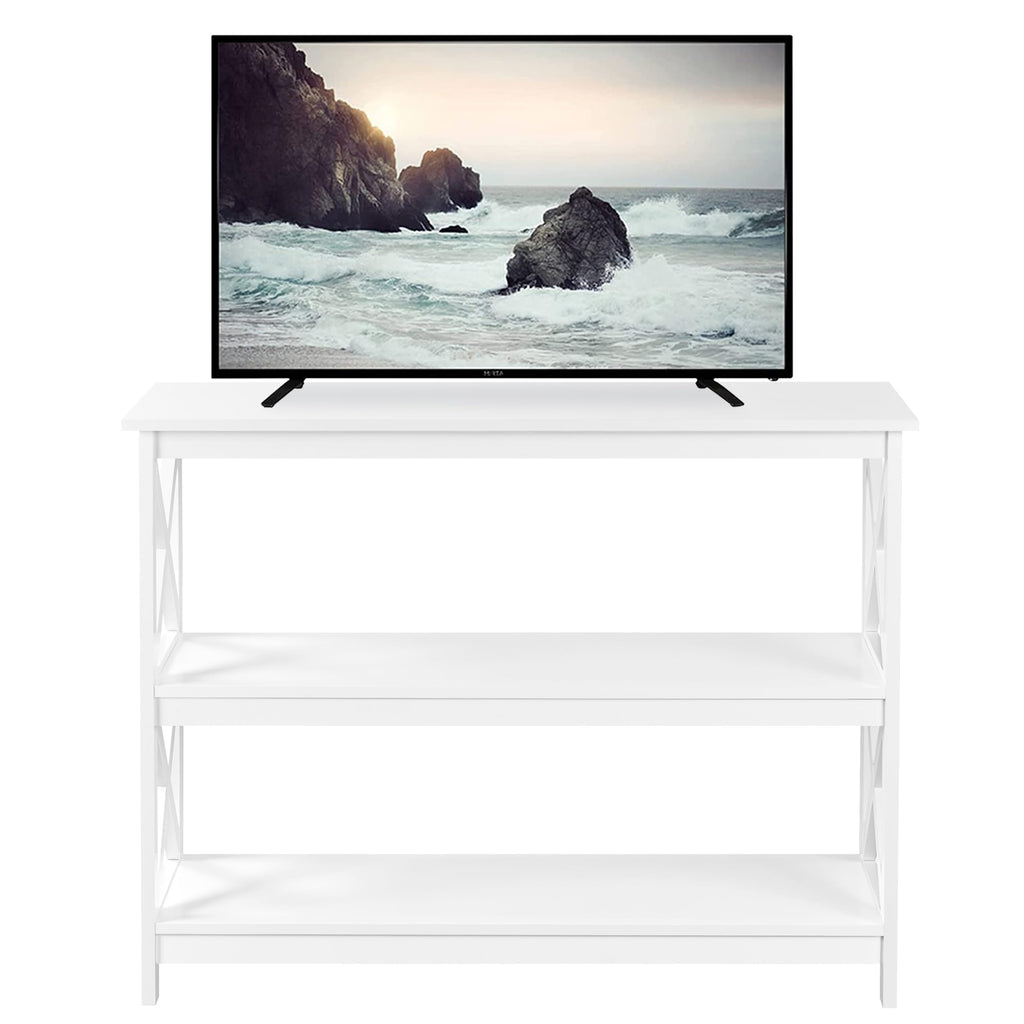 White 3-Tier Narrow Console Table F2754