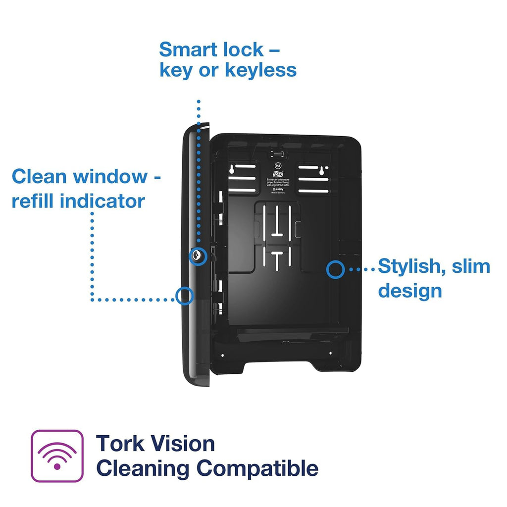 Black Multifold Hand Towel Dispenser with Multifold Hand Towel X59308