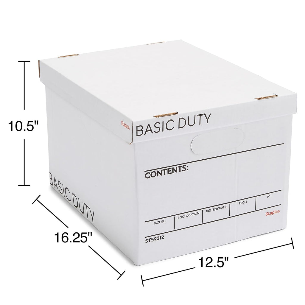 Storage & Filing Box with Handles & Removable Lid, Letter & Legal, Stackable, 20-Pack G1471