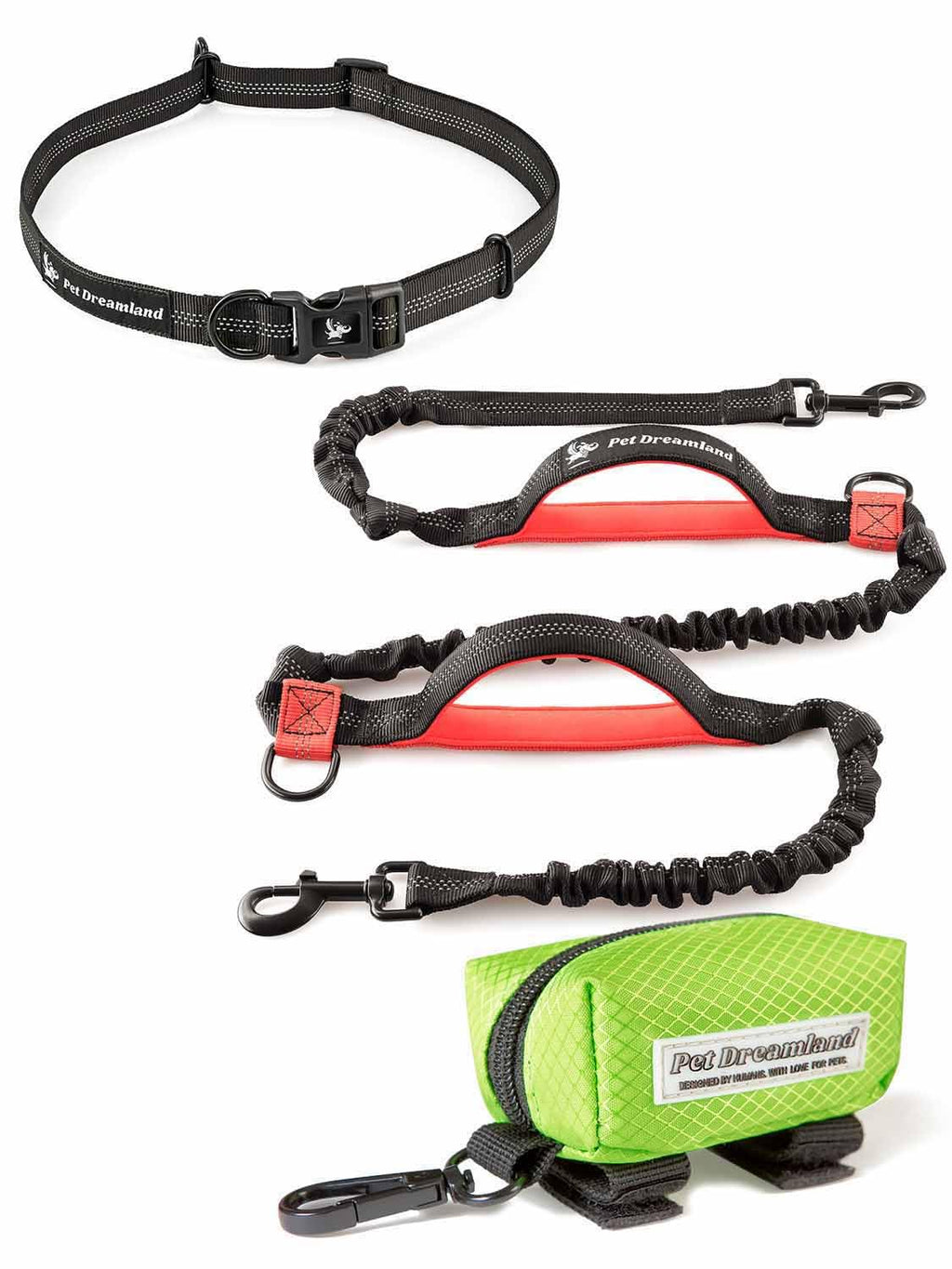 Hands Free Dog Leash with Poop Bag Dispenser C44470