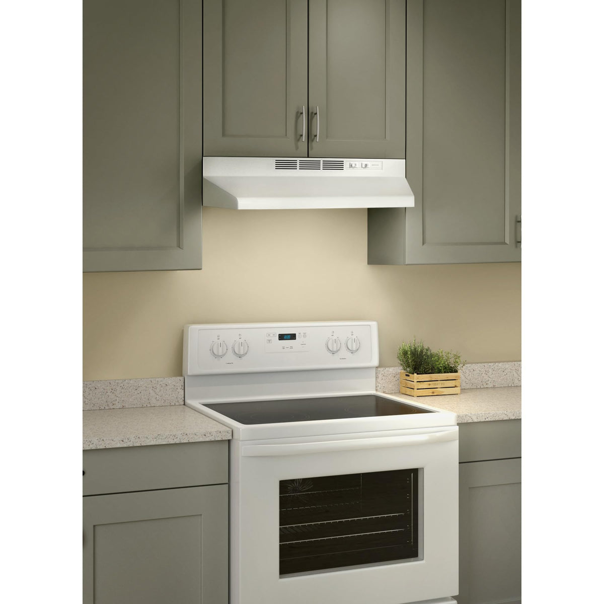 Ductless Range Hood with Lights, 30-Inch, White F30059