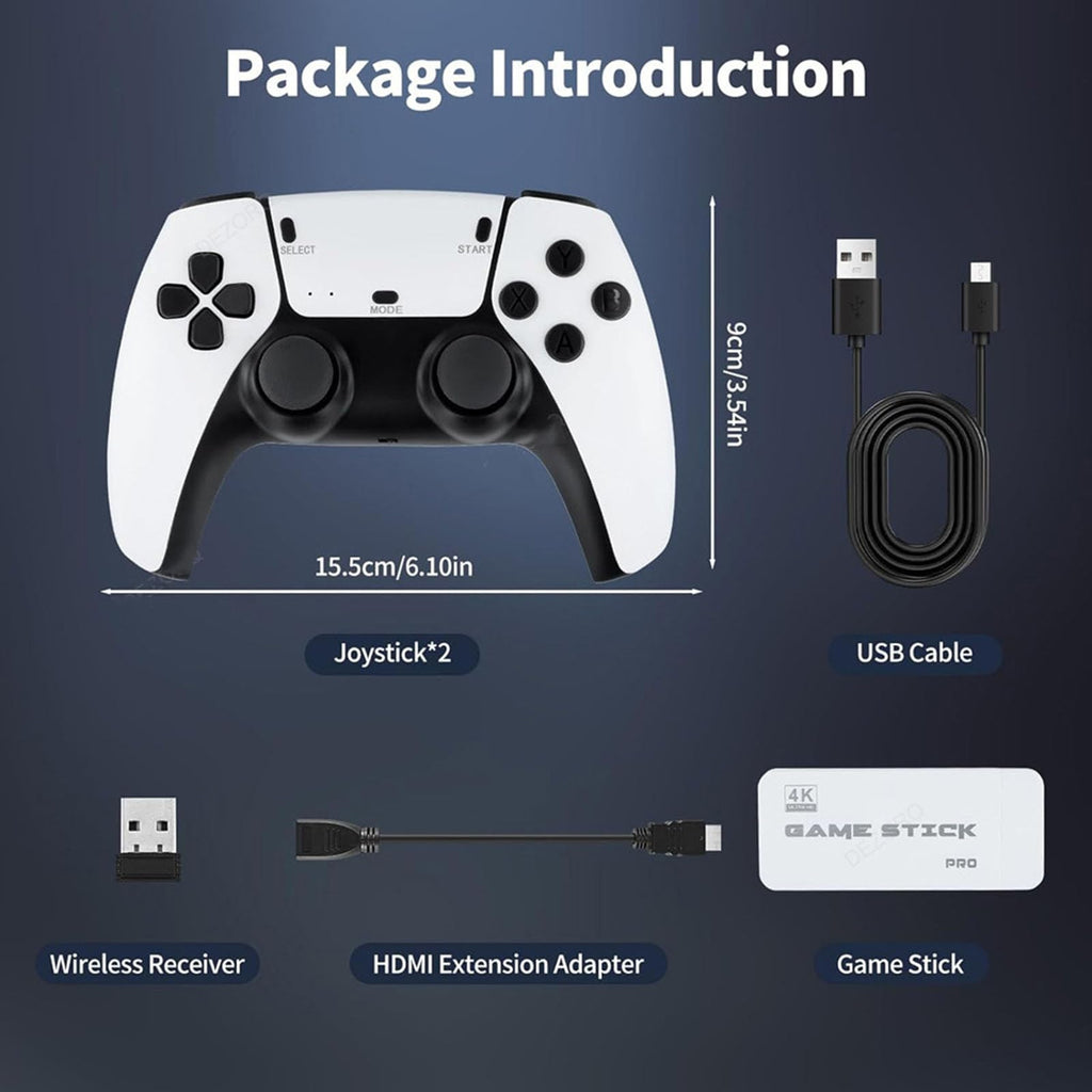 Wireless Retro Game Stick with 20000+ Classic Games, 4K HDMI, Dual 2.4G Controllers, 128GB Y60646