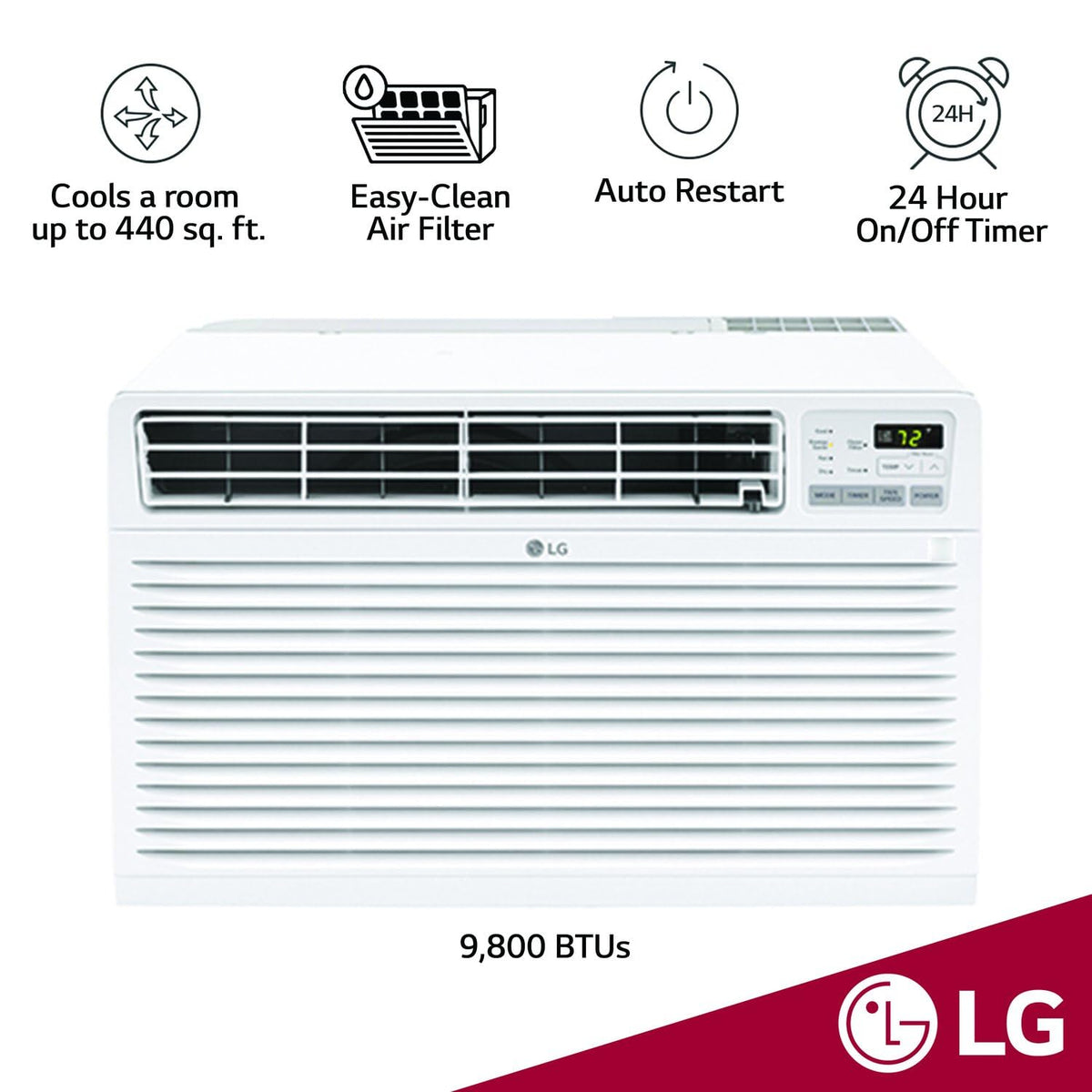 10,000 BTU Through the Wall Air Conditioner, White B83951