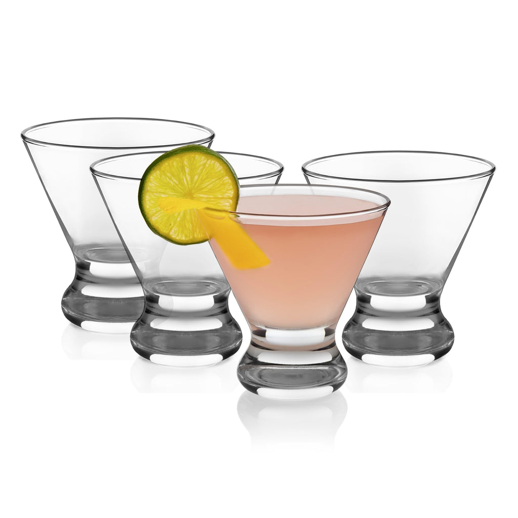 8.25 Oz Dishwasher Safe Stemless Martini Glasses Set of 4 V219