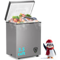 3.5 Cubic Feet Grey Chest Freezer with Removable Basket W12785
