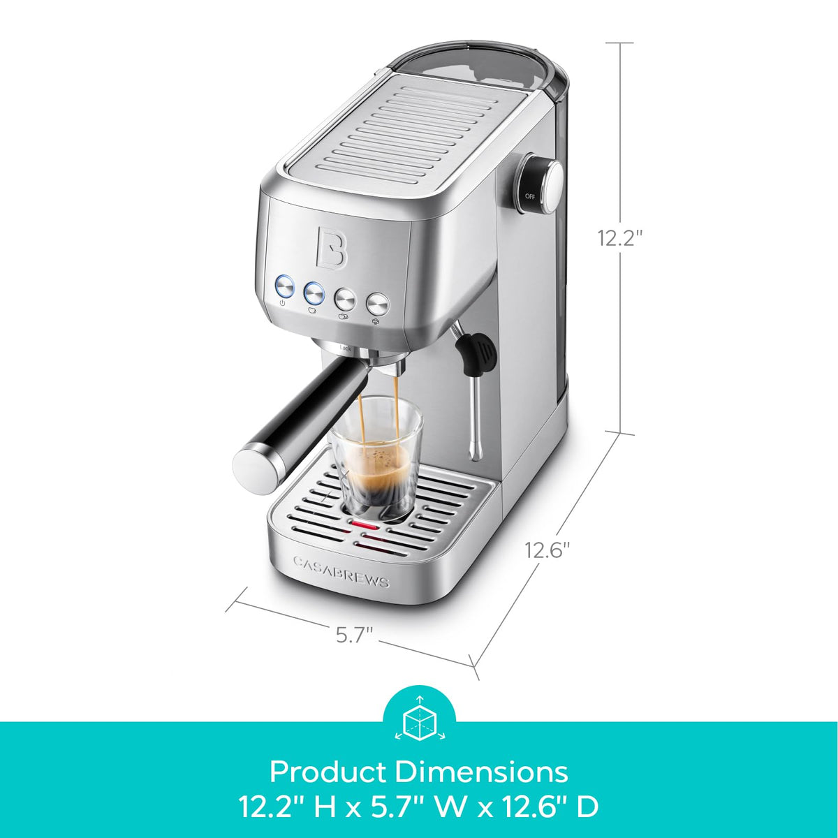 Stainless Steel Espresso Machine with Steam Wand I703008