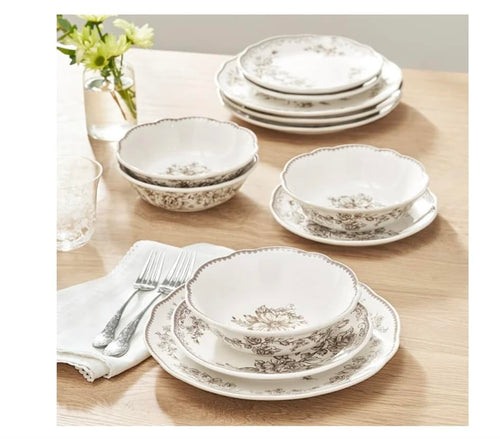 12-Piece Stoneware Dinnerware Set Z391506