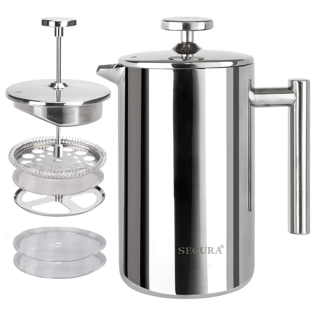 French Press Coffee Maker 304 Grade Stainless Steel Insulated 17oz Q20327