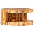 25.6"x11.8" Solid Sheesham Wood Round Coffee Table S990