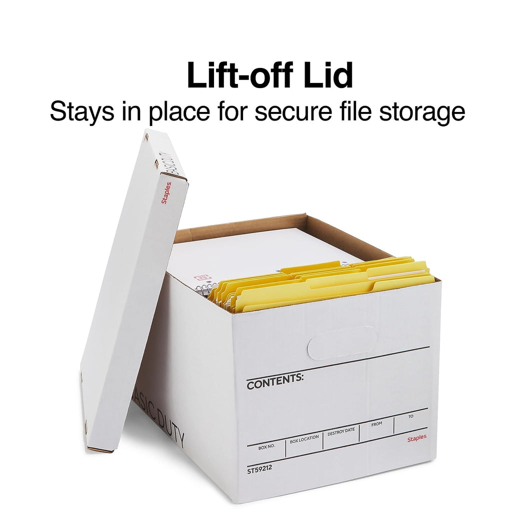Storage & Filing Box with Handles & Removable Lid, Letter & Legal, Stackable, 20-Pack G1471