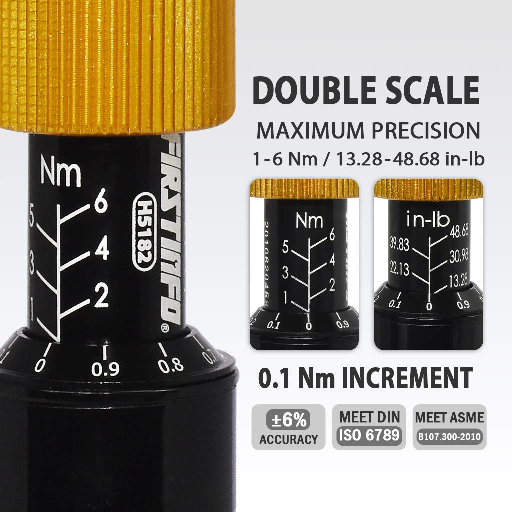 Precision Certified Torque Screwdriver 1-6 Nm with 1/4 Inch Hex Bit Holder B482163