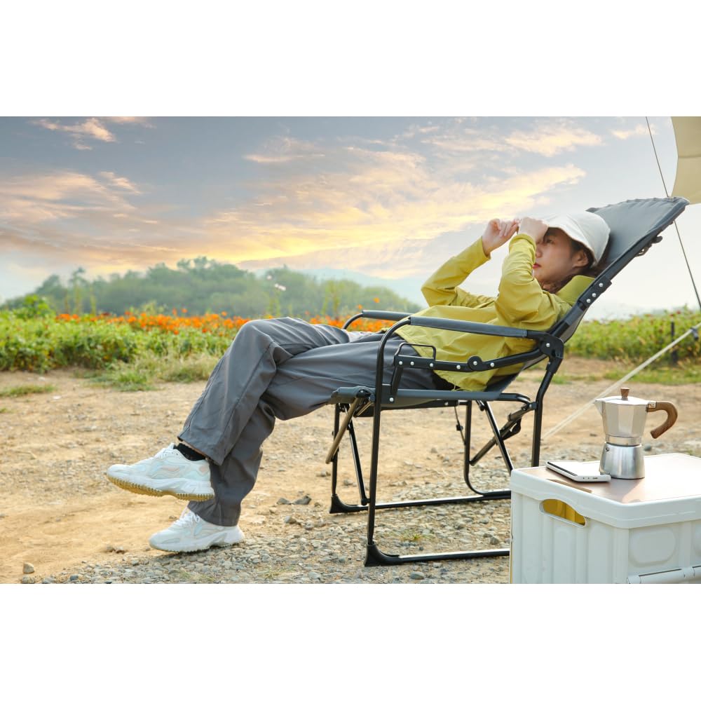 Oversized Portable Folding Camping Chair with Side Table S31853