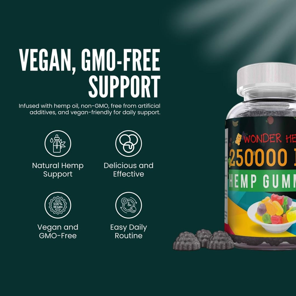 Hemp Gummies Supplement with Hemp Oil Extract U9556