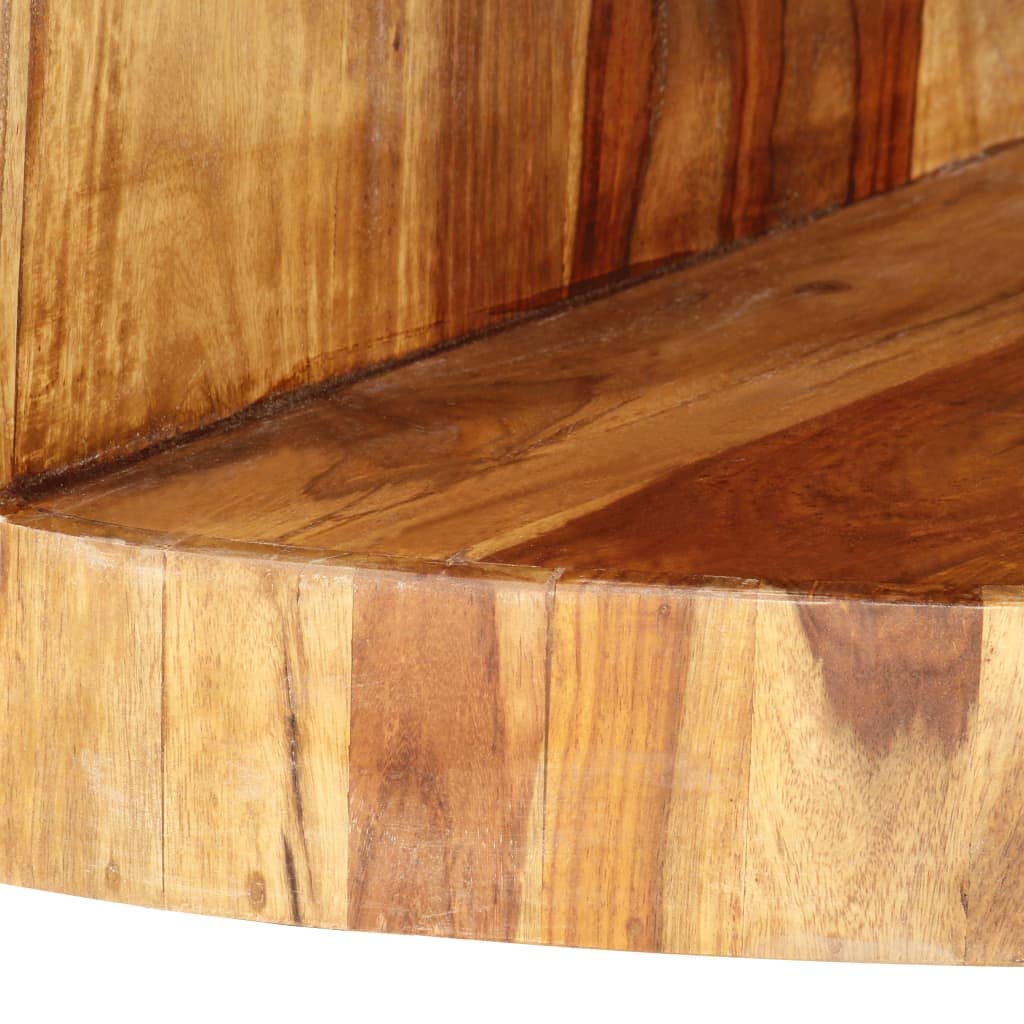 25.6"x11.8" Solid Sheesham Wood Round Coffee Table S990