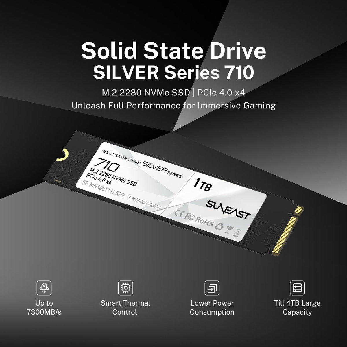 1TB M.2 2280 PCIe4.0 NVMe Internal SSD C833269