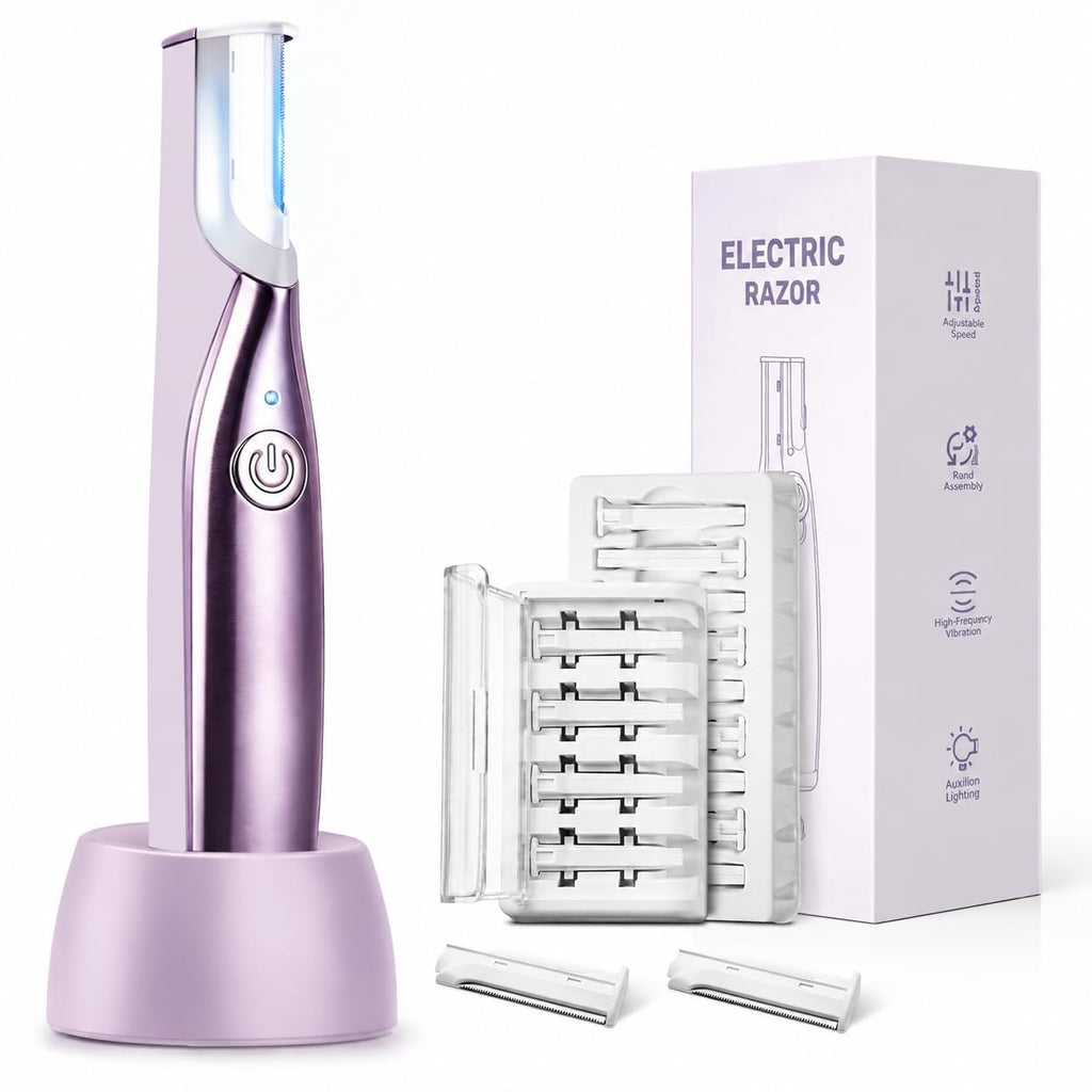 Sonic Dermaplaning Tool with LED Light, Rechargeable Facial Hair Remover E87383