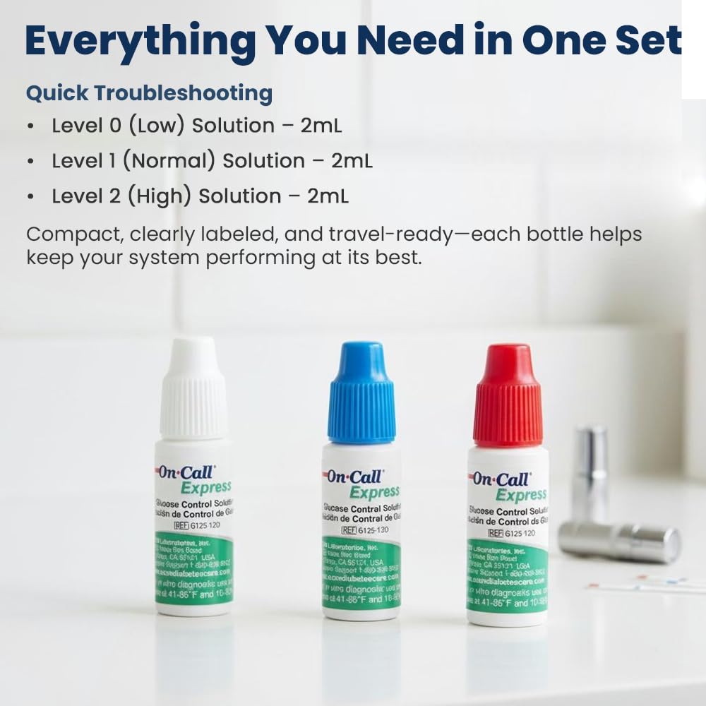 Glucose Control Solution Kit Level 0, 1 & 2, 3-Pack 2mL Bottles Z50705