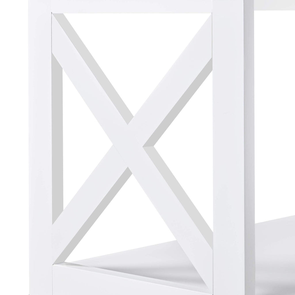 White 3-Tier Narrow Console Table F2754