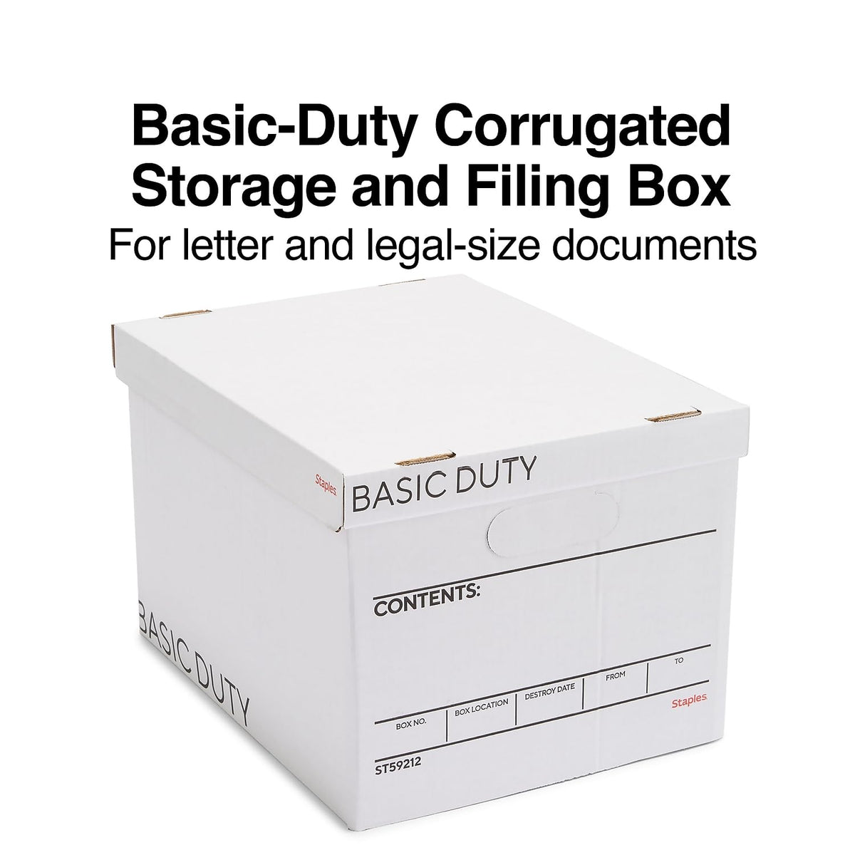 Storage & Filing Box with Handles & Removable Lid, Letter & Legal, Stackable, 20-Pack G1471