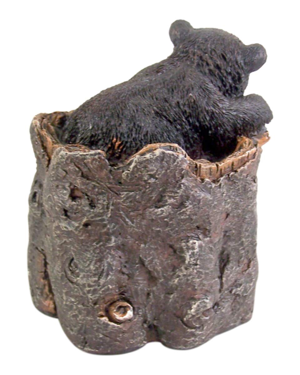 Black Bear Coaster Holder With 4 Coaster Set T4293