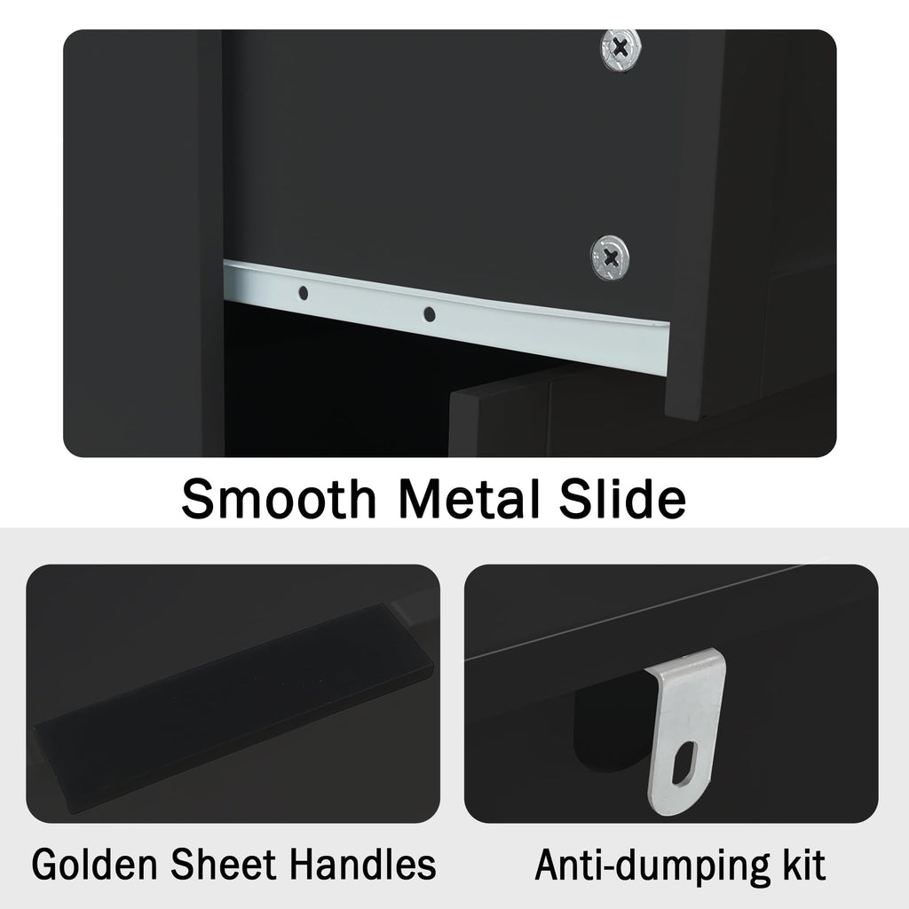 Black 6 Drawer Dresser Z6542