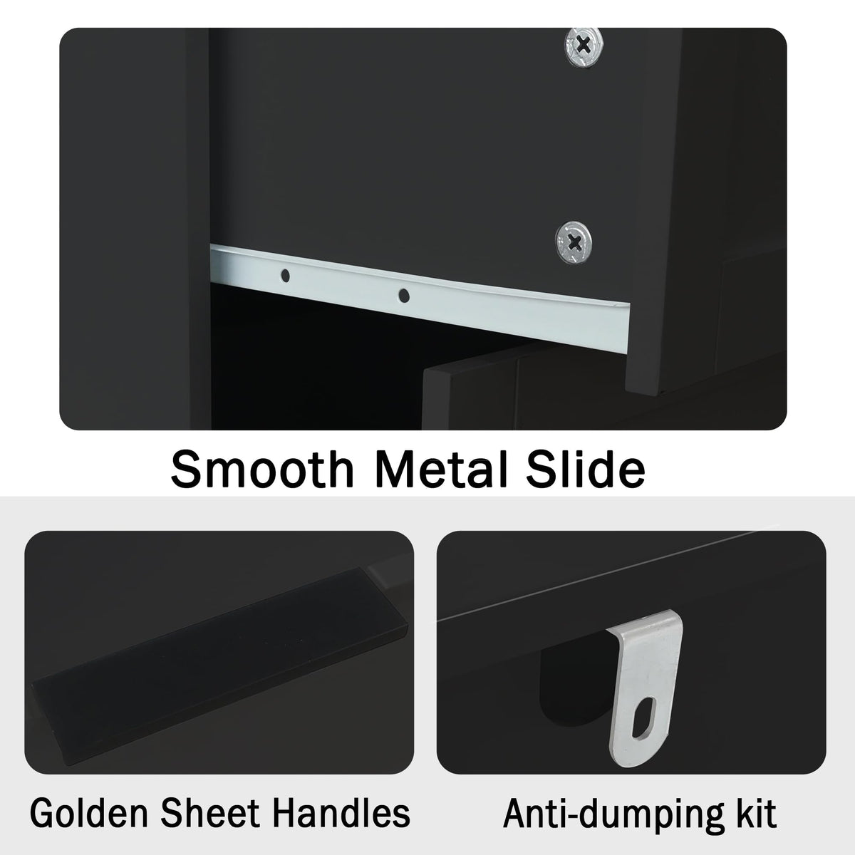Black 6 Drawer Dresser Z6542