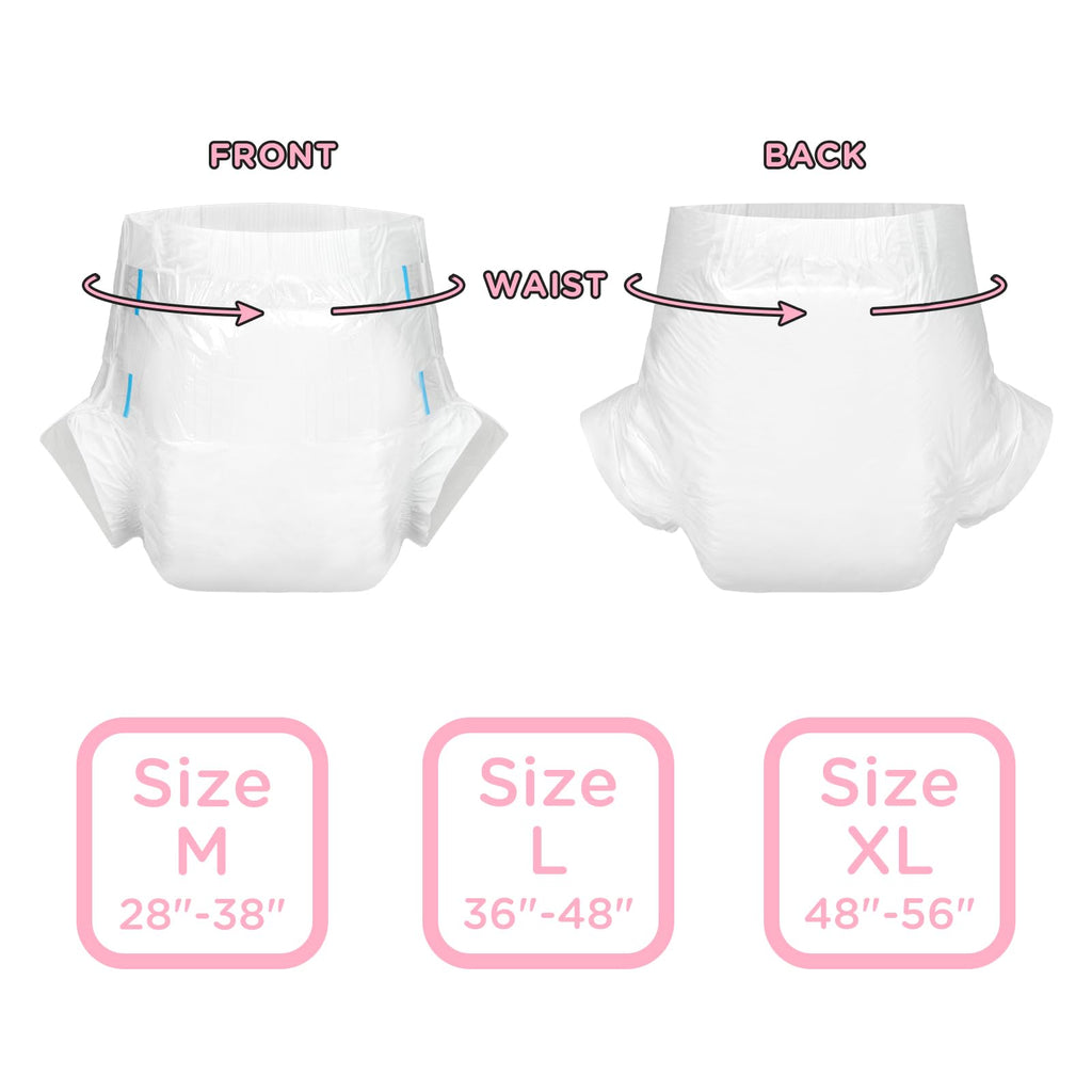 Adjustable Adult Diaper 10 Pieces White Medium A76179