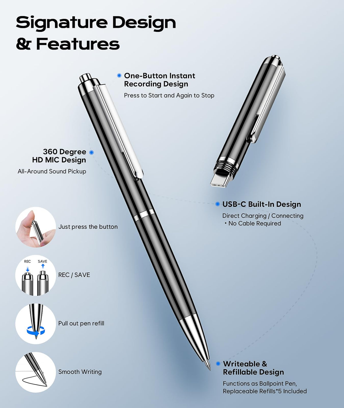 Voice Recorder with USB Type-C Playback O21688