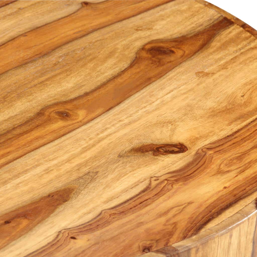 25.6"x11.8" Solid Sheesham Wood Round Coffee Table S990