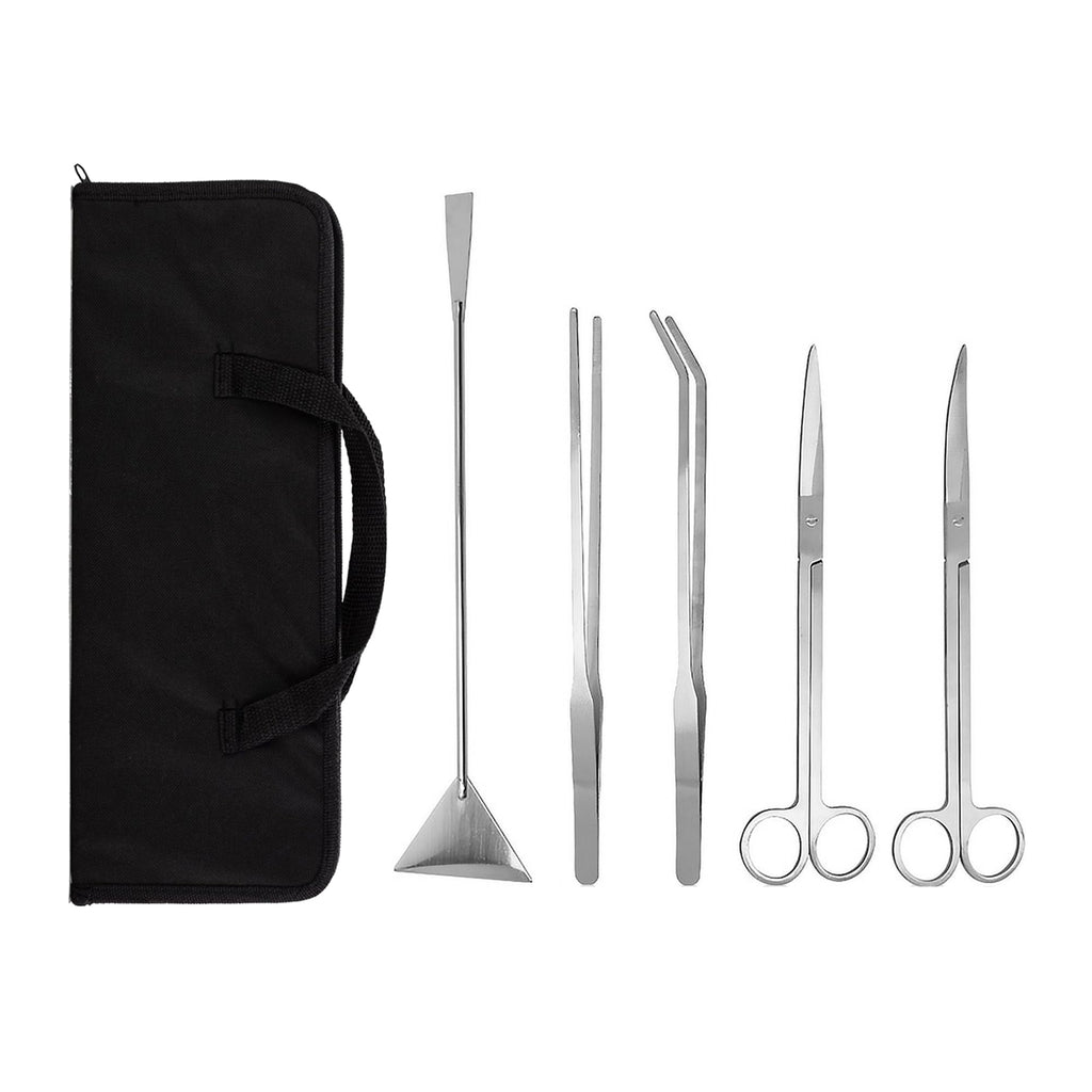 5 in 1 Aquarium Scissors Tweezers Spatula Stainless Steel Aquascaping Tools X353583