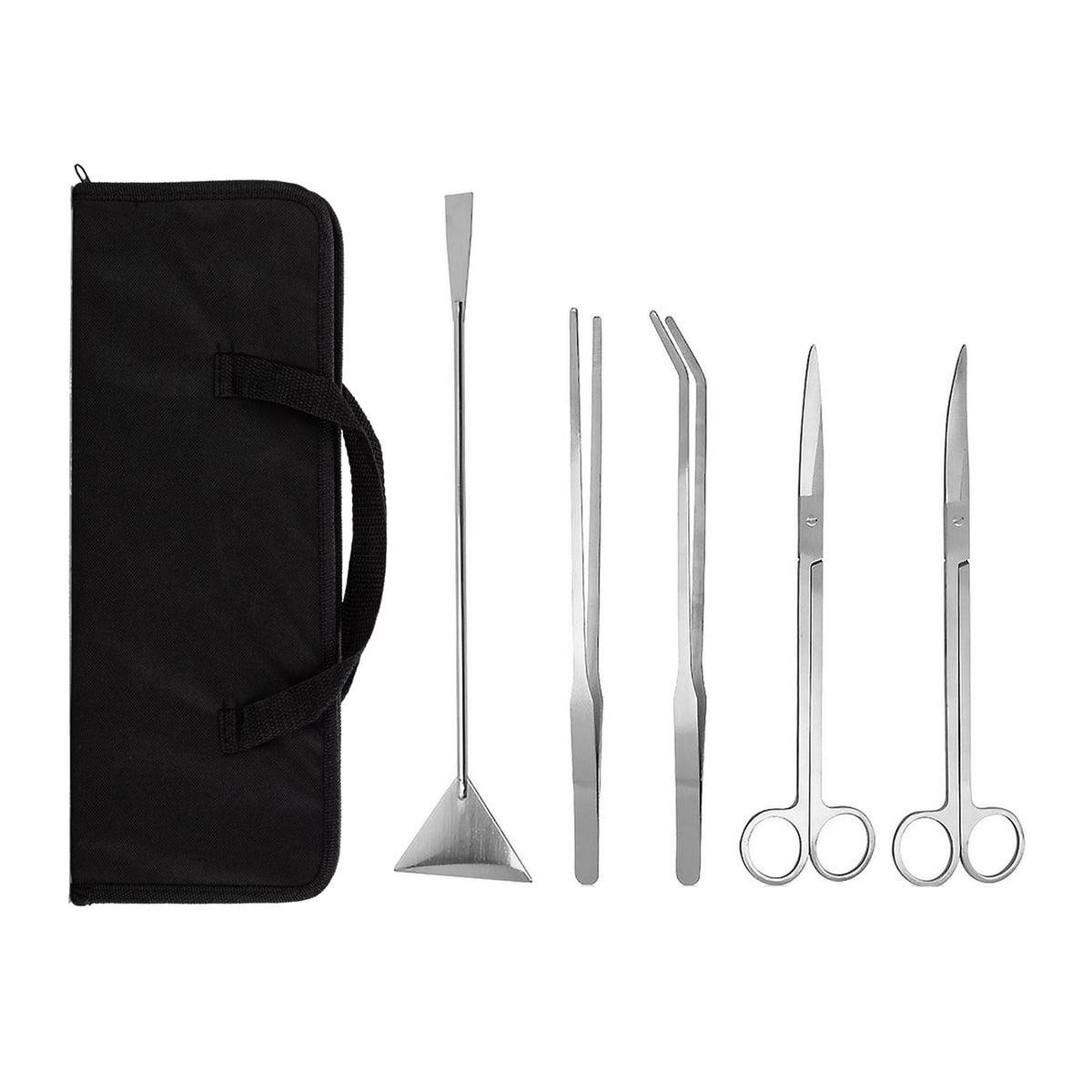 5 in 1 Aquarium Scissors Tweezers Spatula Stainless Steel Aquascaping Tools X353583