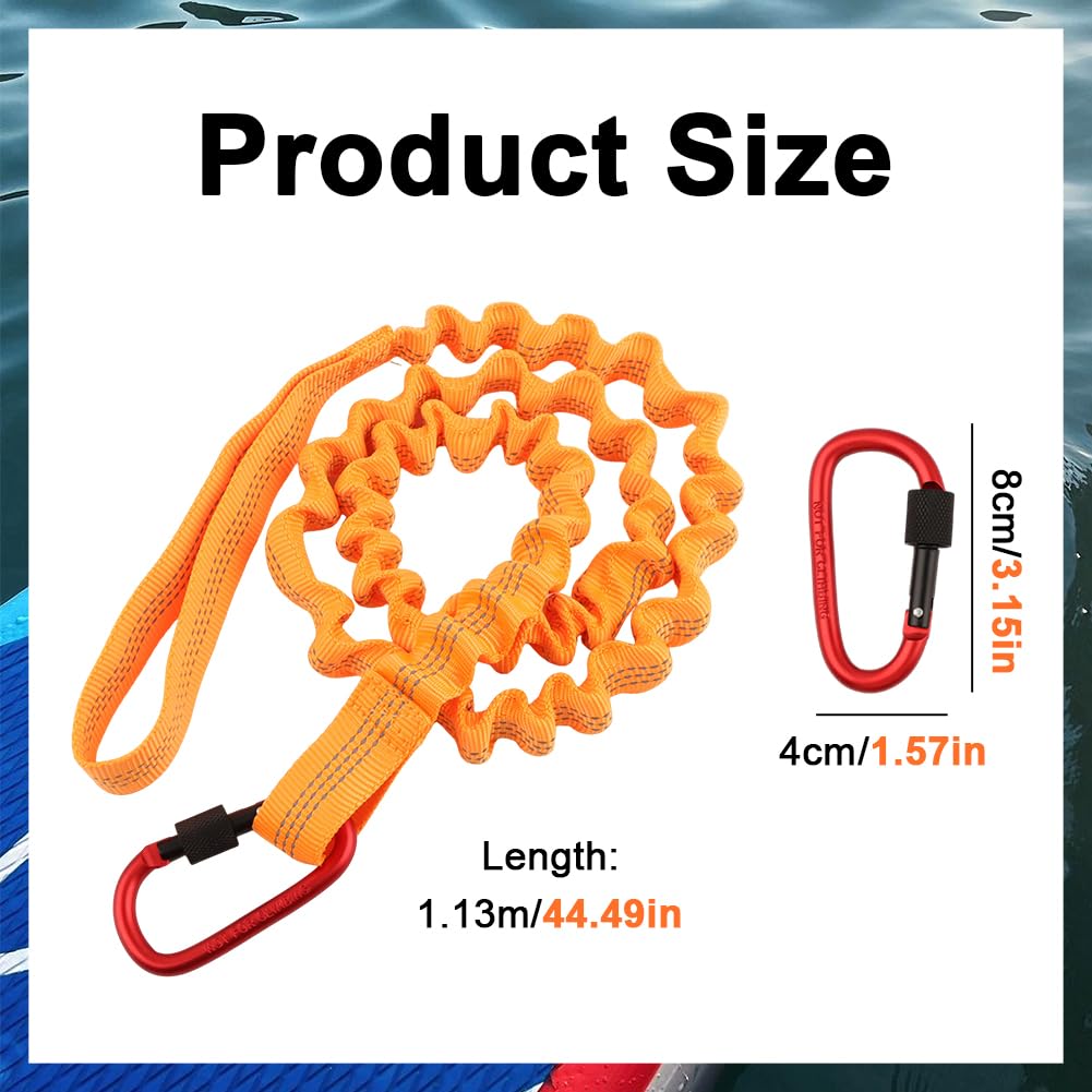 Stretchable Kayak Paddle Leash with Locking Carabiner P42502