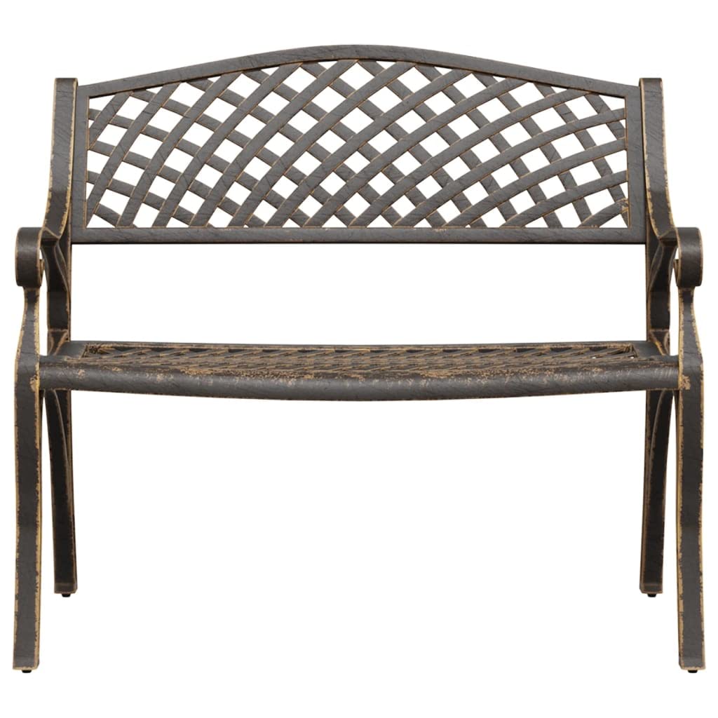 Bronze Cast Iron Garden Bench with Floral Design Y19757