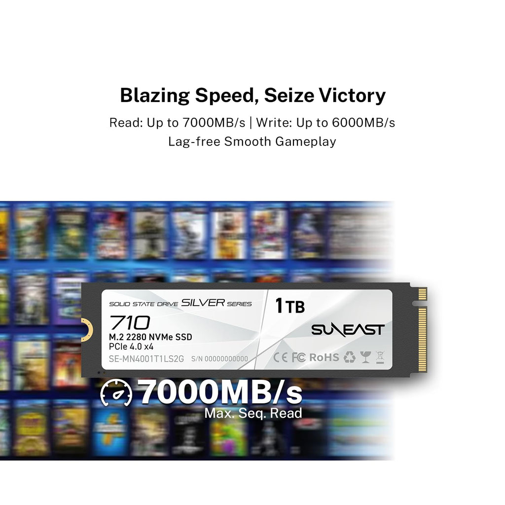 1TB M.2 2280 PCIe4.0 NVMe Internal SSD C833269
