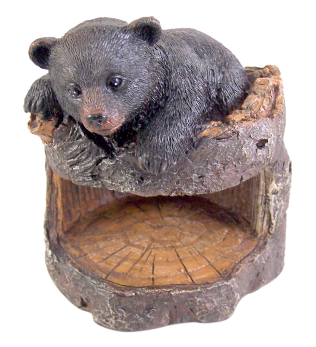Black Bear Coaster Holder With 4 Coaster Set T4293